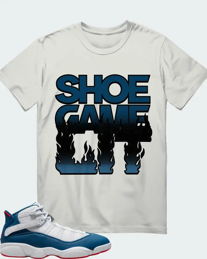 Jordan 6 Rings Sneaker Matching Silver T-Shirt - Shoe Game Lit Refreshed