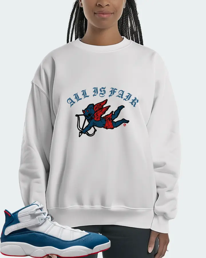 Jordan 6 Rings Sneaker Matching White Sweatshirt (All Is Fair) - View 3