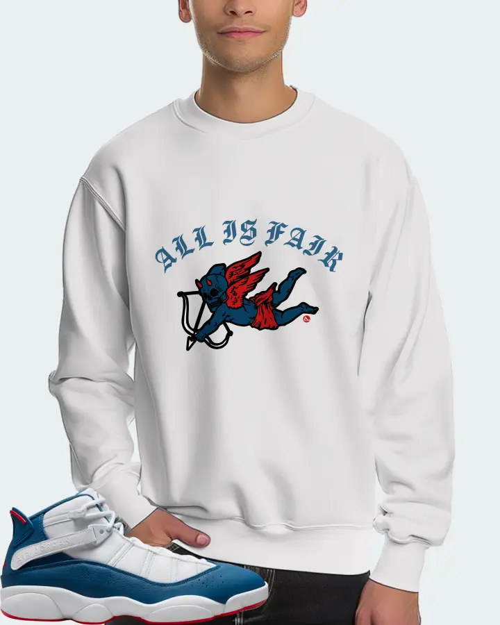 Jordan 6 Rings Sneaker Matching White Sweatshirt (All Is Fair) - View 4