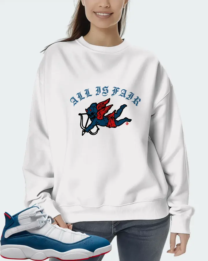 Jordan 6 Rings Sneaker Matching White Sweatshirt (All Is Fair) - View 5