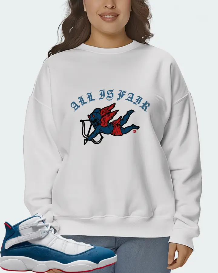 Jordan 6 Rings Sneaker Matching White Sweatshirt (All Is Fair) - View 7