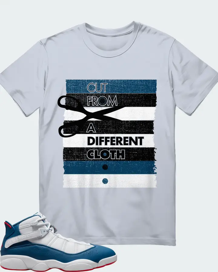 Jordan 6 Rings Sneaker Matching Light Blue T-Shirt - Cut From a Different Cloth