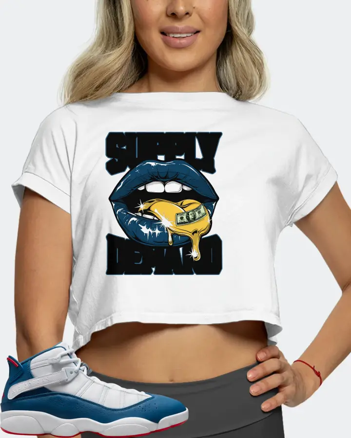 Jordan 6 Rings Sneaker Matching White Crop Top (Supply Demand) - View 5