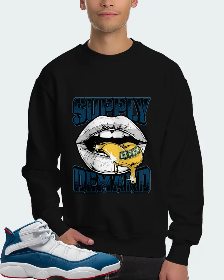 Jordan 6 Rings Sneaker Matching Black Sweatshirt (Supply Demand) - View 4