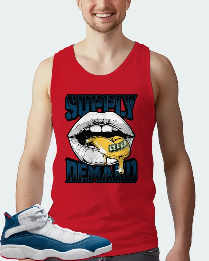 Jordan 6 Rings Sneaker Matching Red Tank Top (Supply Demand) - View 4