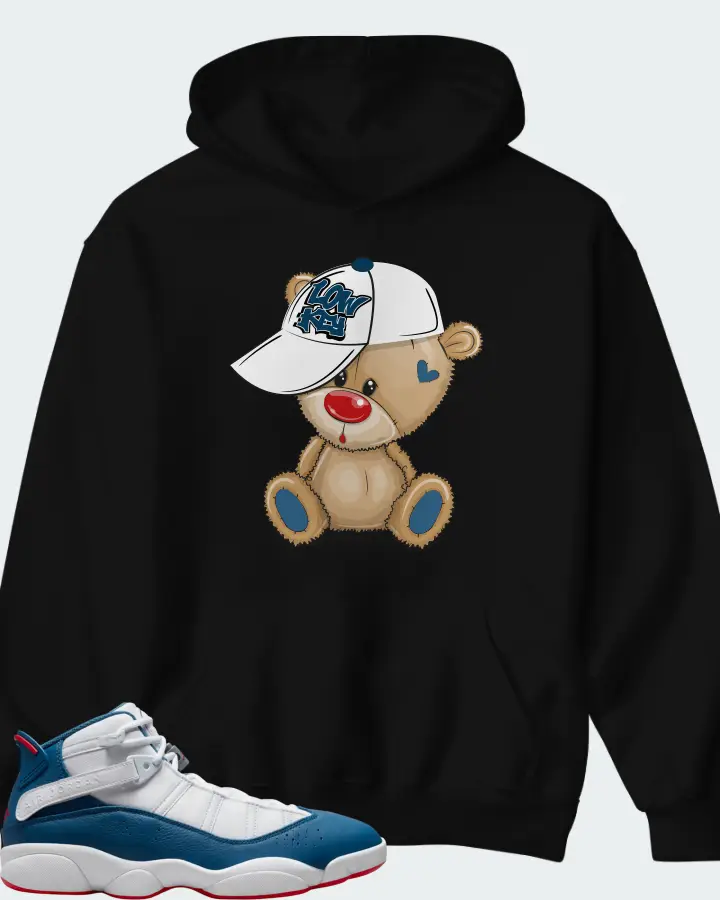 Jordan 6 Rings Sneaker Matching Black Hoodie - LOW KEY BEAR