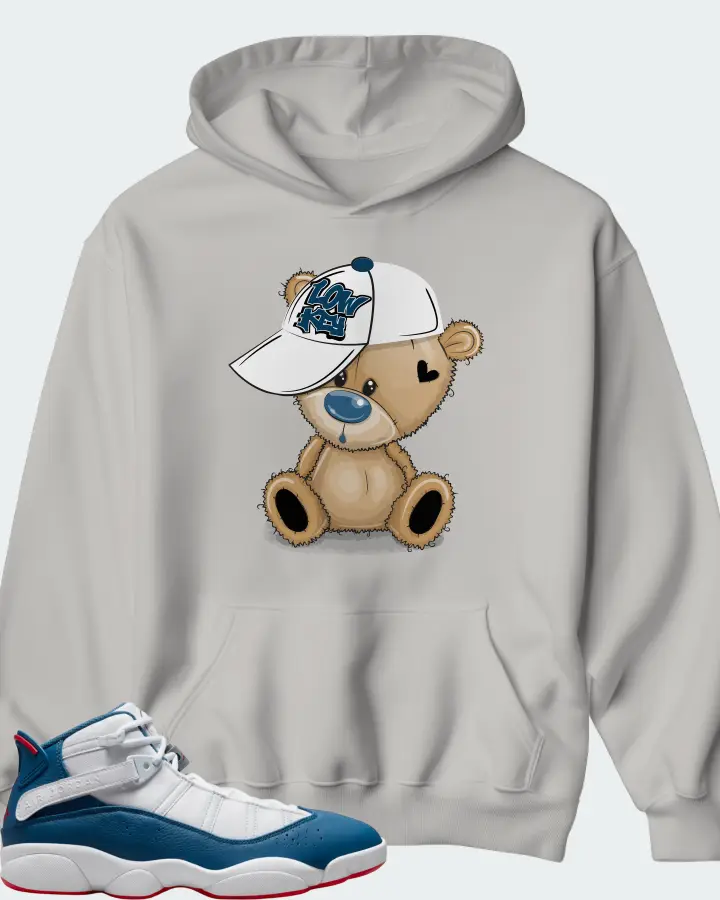 Jordan 6 Rings Sneaker Matching Grey Hoodie - LOW KEY BEAR