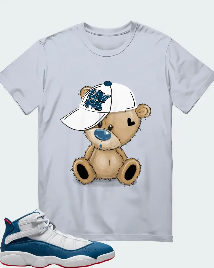Jordan 6 Rings Sneaker Matching Light Blue T-Shirt - LOW KEY BEAR