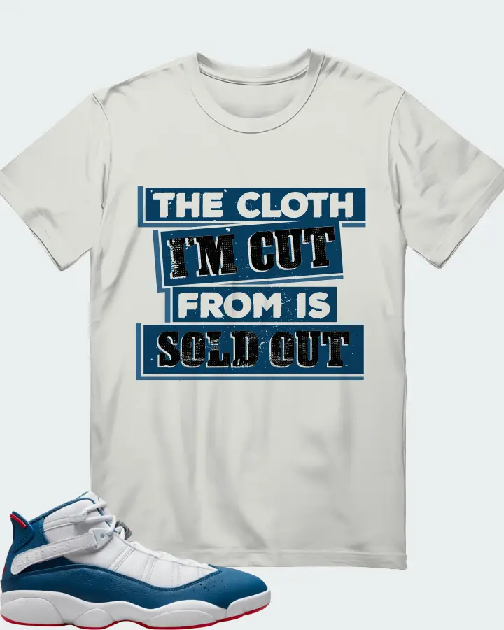 Jordan 6 Rings Sneaker Matching Silver T-Shirt - The Cloth I'm Cut From Refreshed