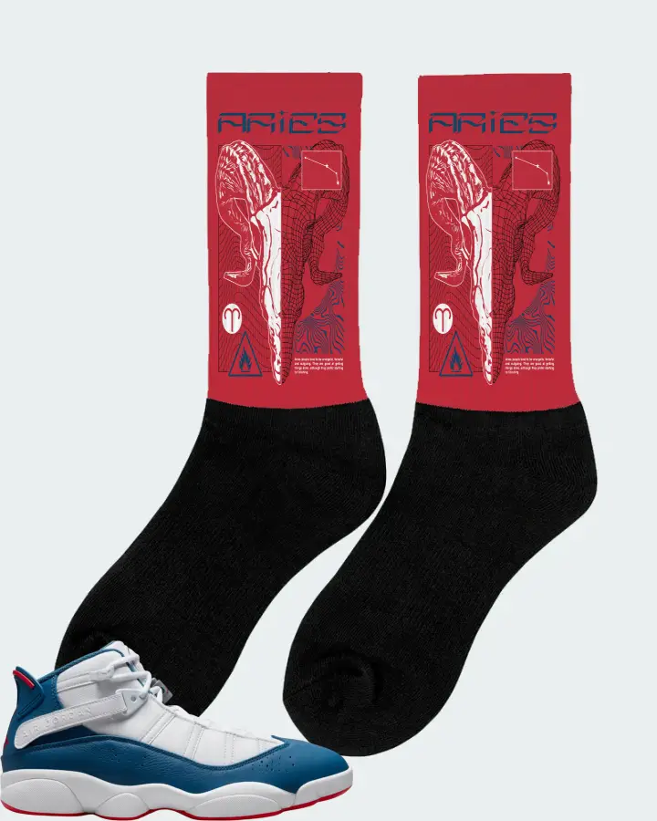 Jordan 6 Rings Sneaker Matching Red Socks (ARIES) - View 3
