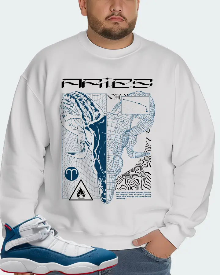 Jordan 6 Rings Sneaker Matching White Sweatshirt (ARIES) - View 6