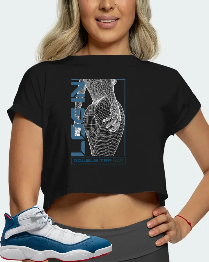 Jordan 6 Rings Sneaker Matching Black Crop Top (LOGIN) - View 5