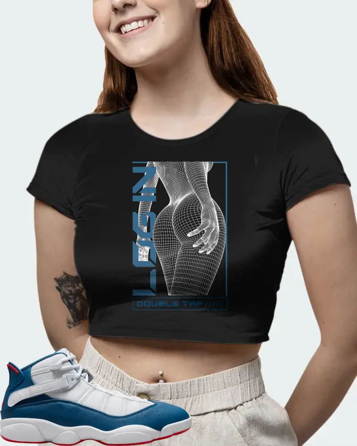 Jordan 6 Rings Sneaker Matching Black Crop Top (LOGIN) - View 6