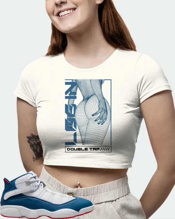 Jordan 6 Rings Sneaker Matching Ecru White Crop Top (LOGIN) - View 6