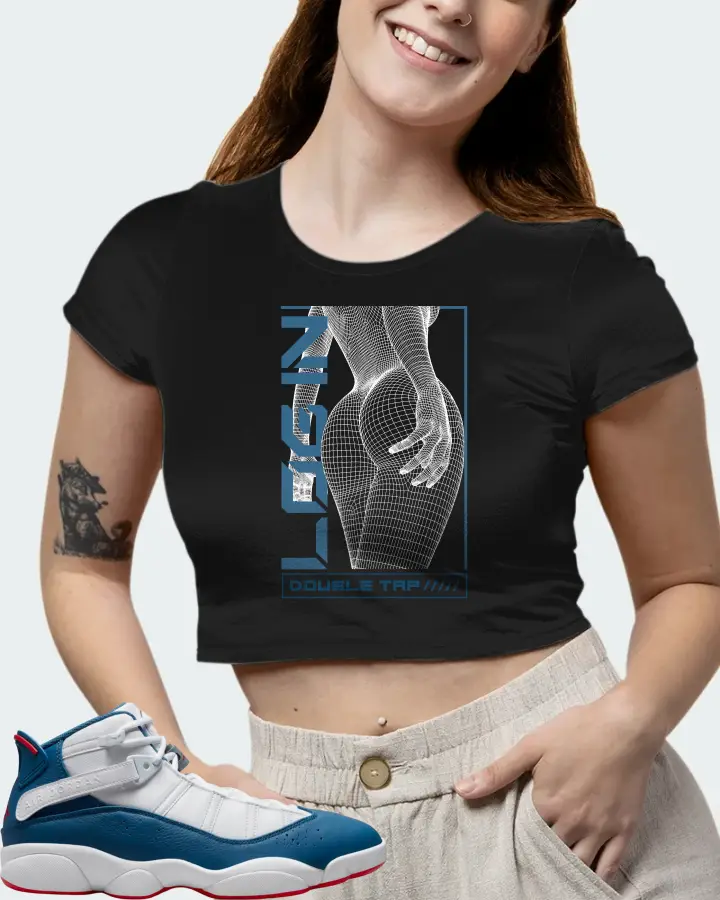 Jordan 6 Rings Sneaker Matching Black Crop Top (LOGIN) - View 7