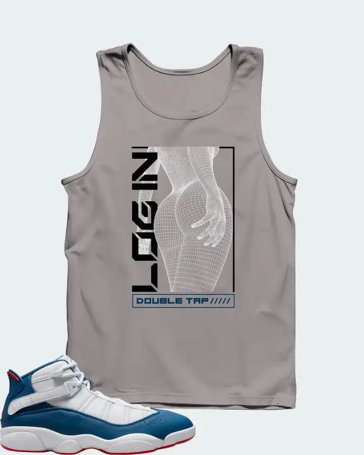 Jordan 6 Rings Sneaker Matching Grey Tank Top (LOGIN) - View 1