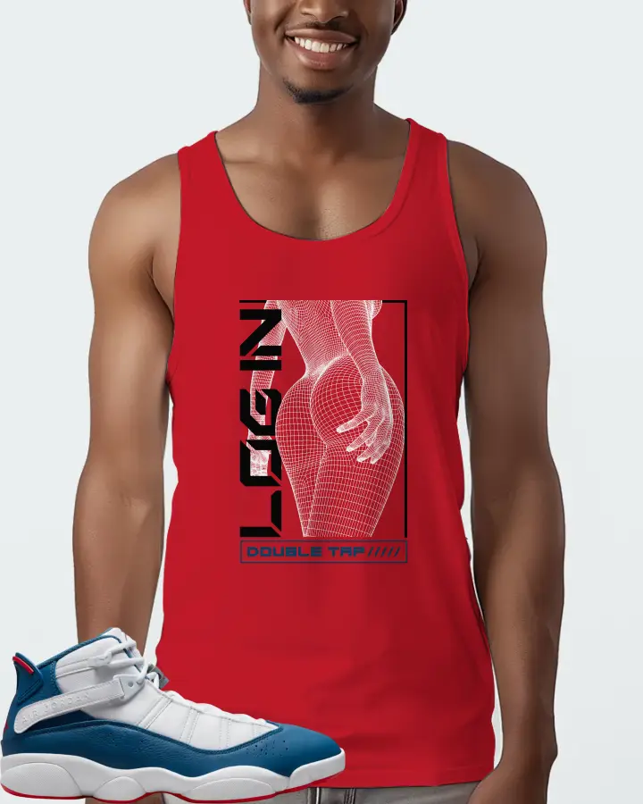 Jordan 6 Rings Sneaker Matching Red Tank Top (LOGIN) - View 2