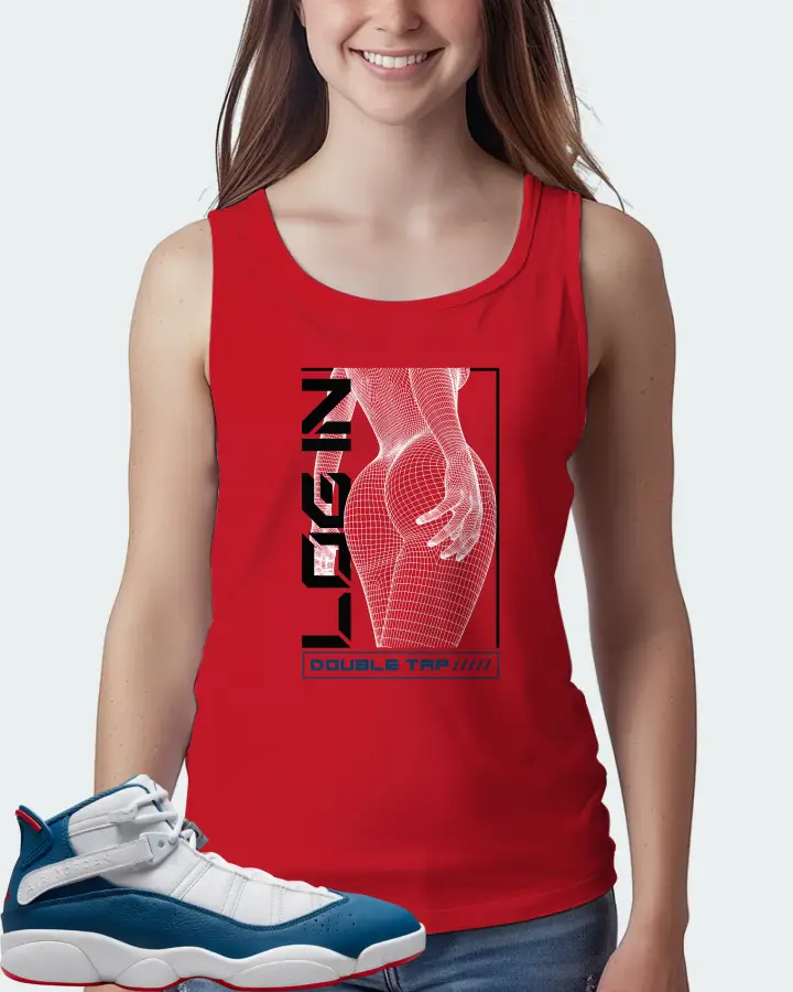 Jordan 6 Rings Sneaker Matching Red Tank Top (LOGIN) - View 5