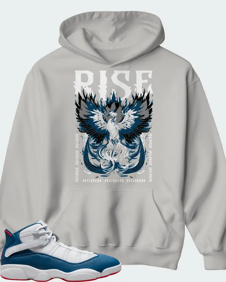 Jordan 6 Rings Sneaker Matching Grey Hoodie - RISE