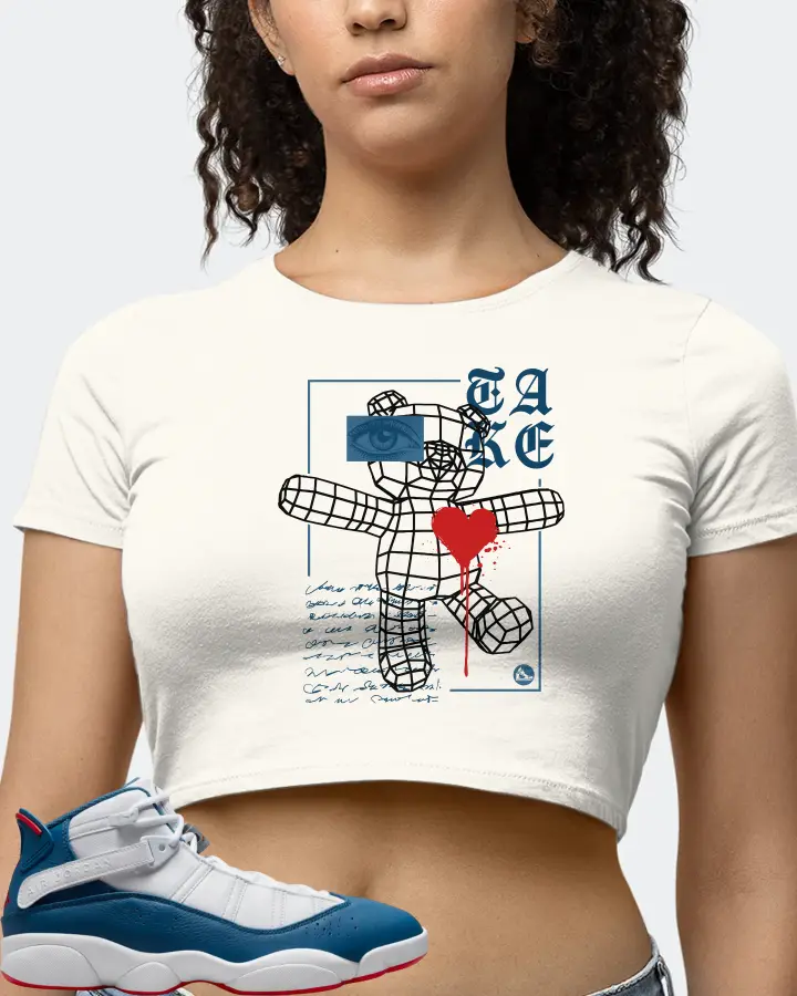 Jordan 6 Rings Sneaker Matching Ecru White Crop Top (TAKE) - View 4