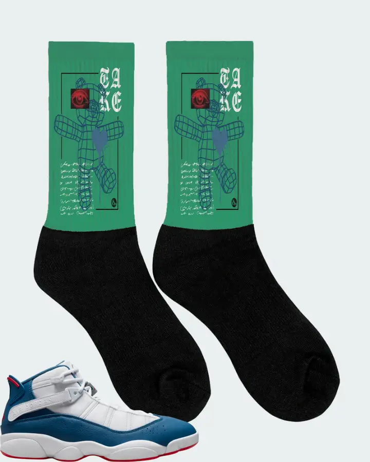 Jordan 6 Rings Sneaker Matching Kelly Green Socks (TAKE) - View 2