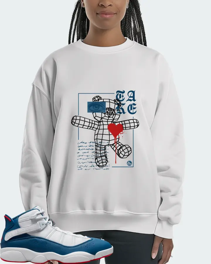 Jordan 6 Rings Sneaker Matching White Sweatshirt (TAKE) - View 3
