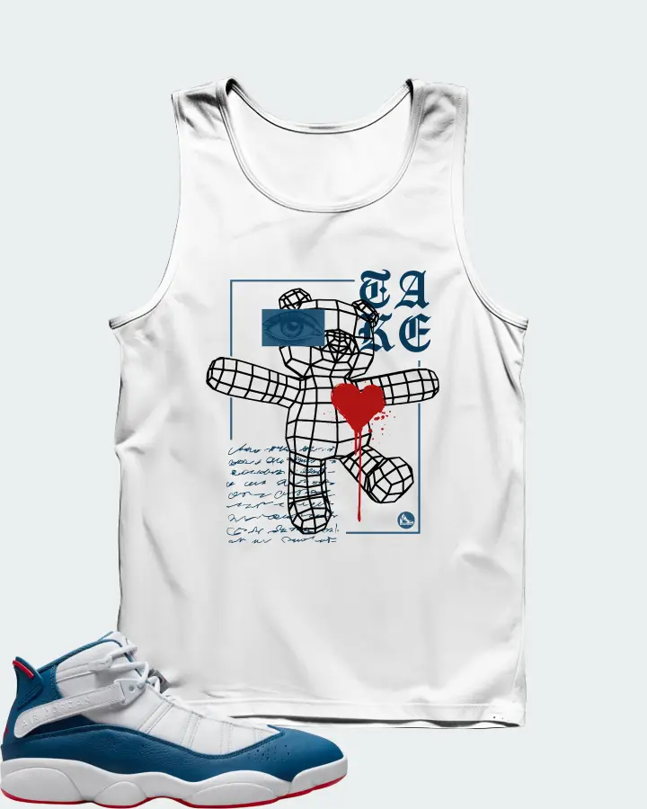 Jordan 6 Rings Sneaker Matching White Tank Top (TAKE) - View 1