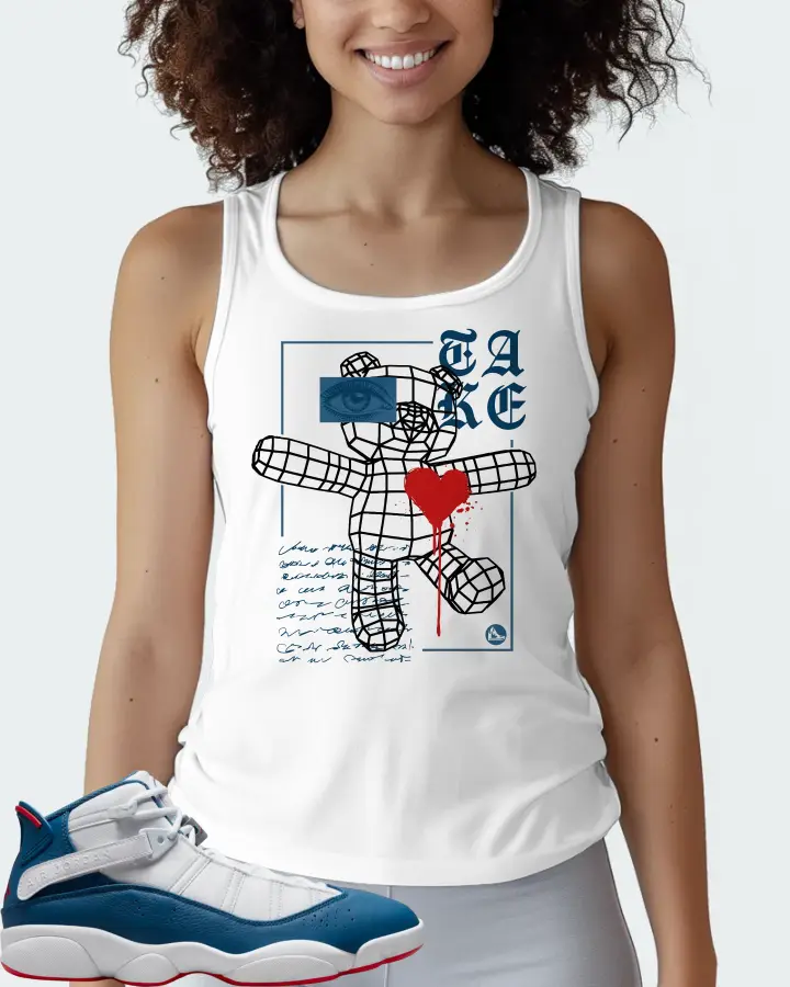 Jordan 6 Rings Sneaker Matching White Tank Top (TAKE) - View 3