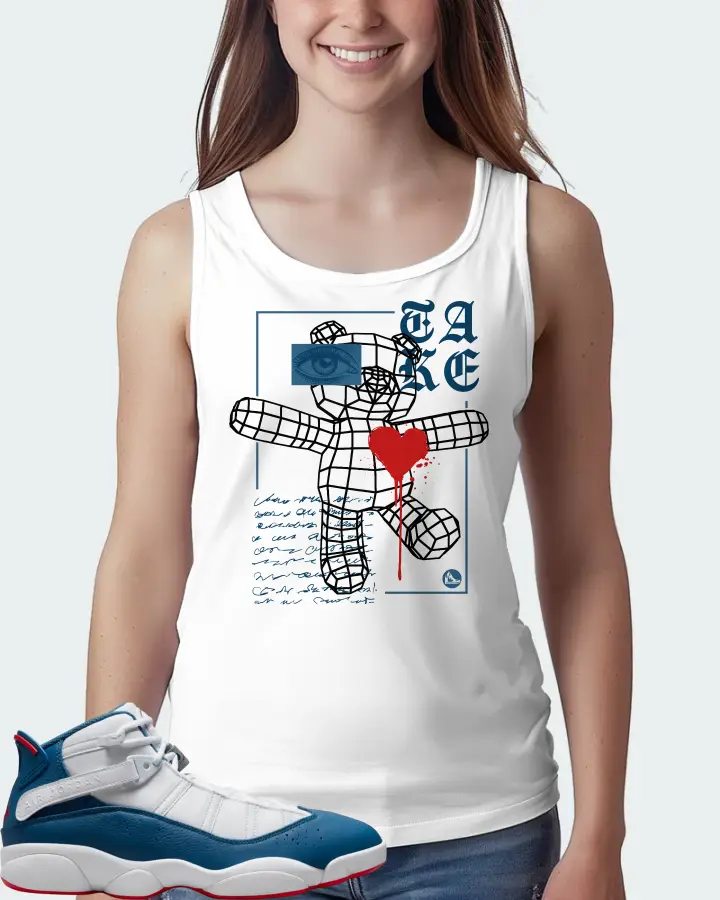 Jordan 6 Rings Sneaker Matching White Tank Top (TAKE) - View 5