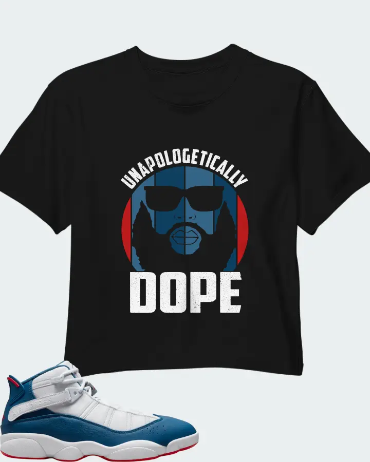 Jordan 6 Rings Sneaker Matching Black Crop Top - UNAPOLOGETICALLY DOPE Man