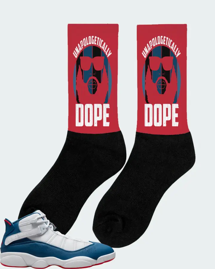 Jordan 6 Rings Sneaker Matching Red Socks (UNAPOLOGETICALLY DOPE Man) - View 3