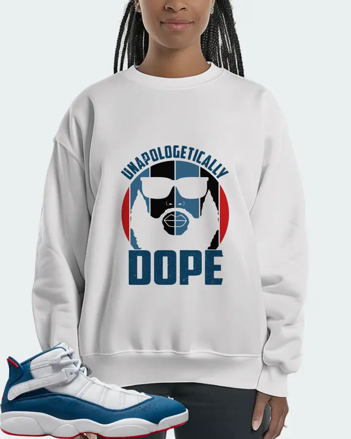 Jordan 6 Rings Sneaker Matching White Sweatshirt (UNAPOLOGETICALLY DOPE Man) - View 3