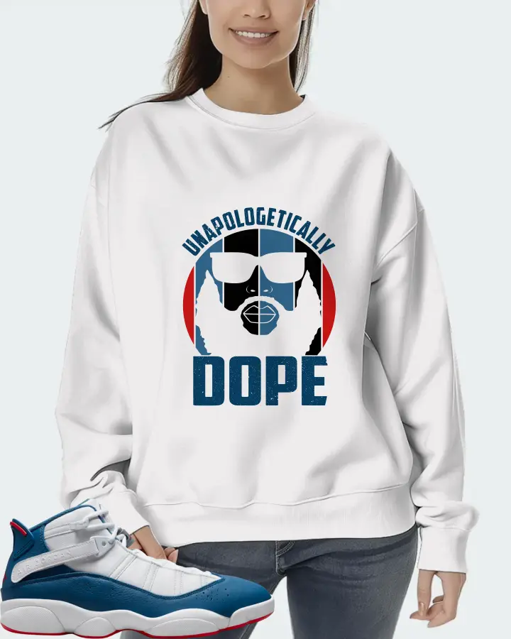 Jordan 6 Rings Sneaker Matching White Sweatshirt (UNAPOLOGETICALLY DOPE Man) - View 5