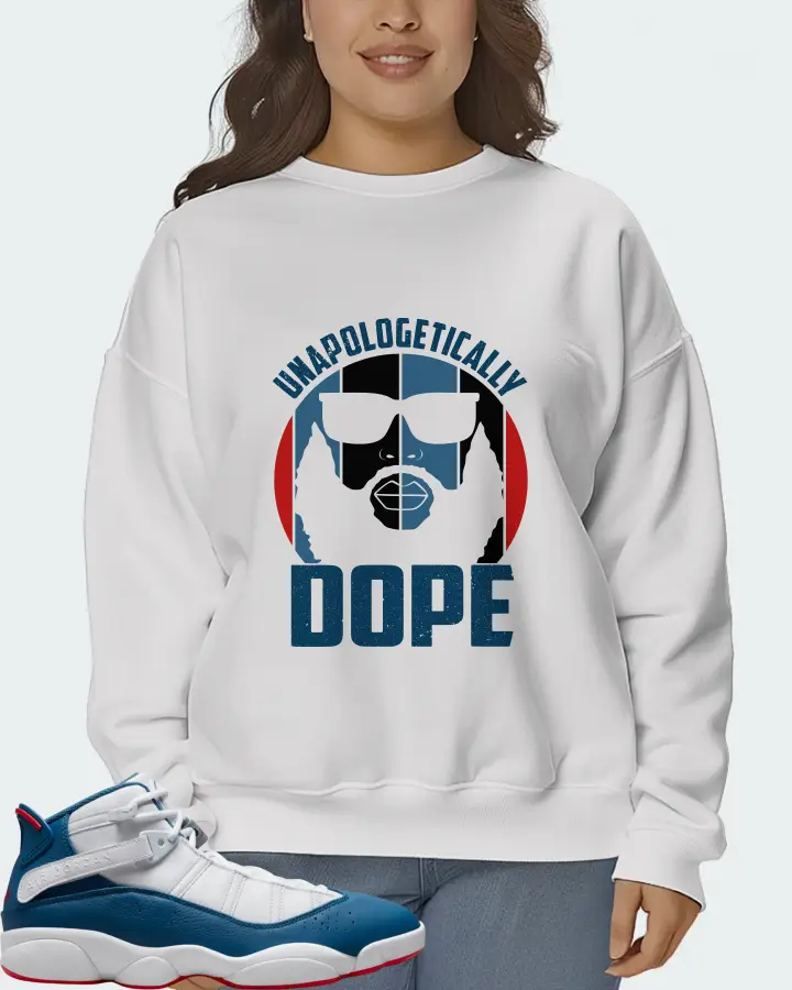 Jordan 6 Rings Sneaker Matching White Sweatshirt (UNAPOLOGETICALLY DOPE Man) - View 7