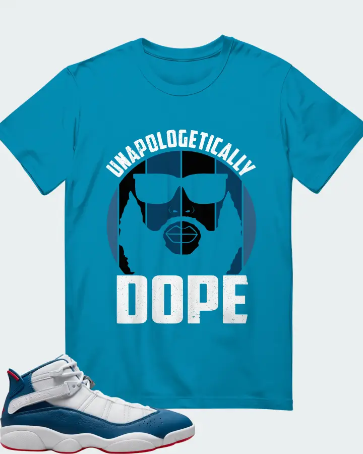Jordan 6 Rings Sneaker Matching Aqua T-Shirt - UNAPOLOGETICALLY DOPE Man