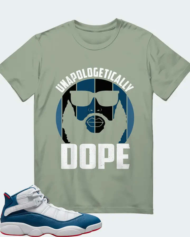 Jordan 6 Rings Sneaker Matching Sage T-Shirt - UNAPOLOGETICALLY DOPE Man