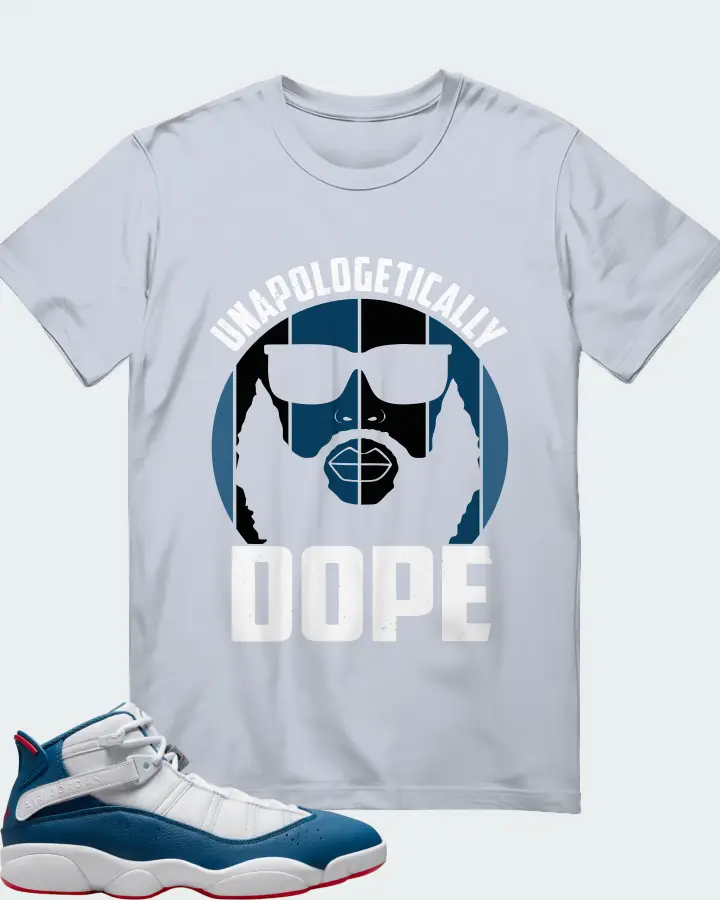 Jordan 6 Rings Sneaker Matching Light Blue T-Shirt - UNAPOLOGETICALLY DOPE Man