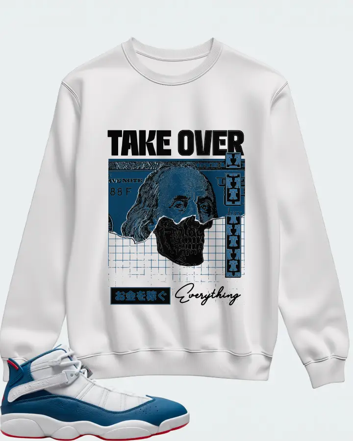 Jordan 6 Rings Sneaker Matching White Sweatshirt (Take Over) - View 1