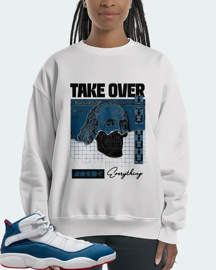 Jordan 6 Rings Sneaker Matching White Sweatshirt (Take Over) - View 3