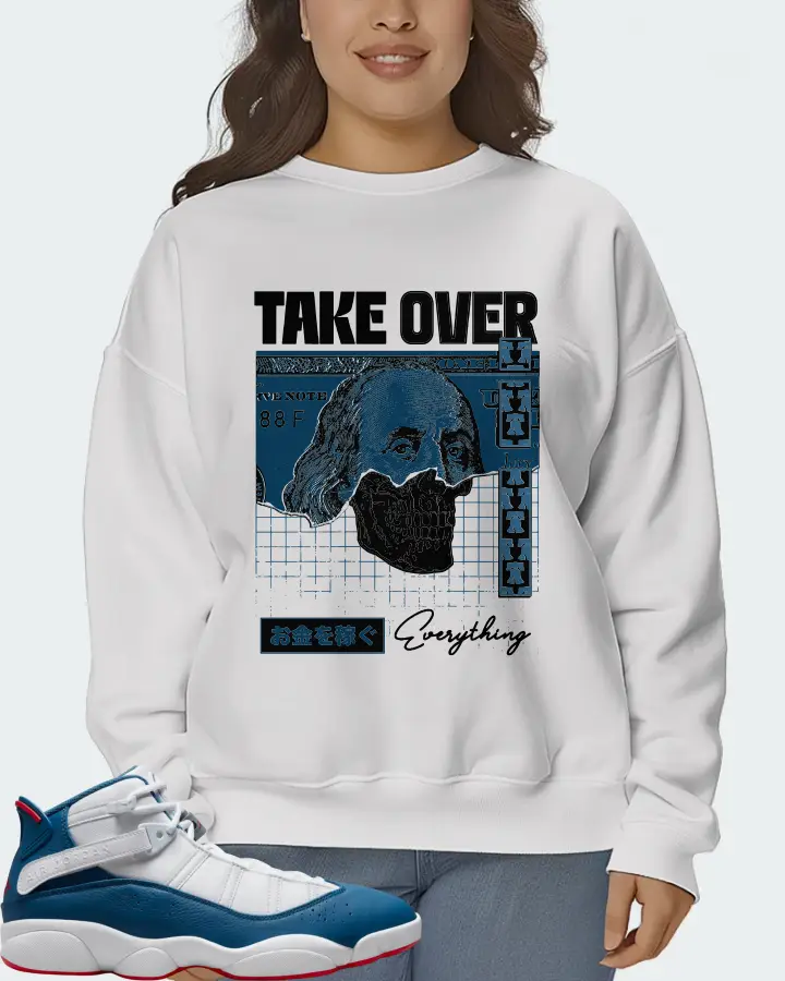 Jordan 6 Rings Sneaker Matching White Sweatshirt (Take Over) - View 7