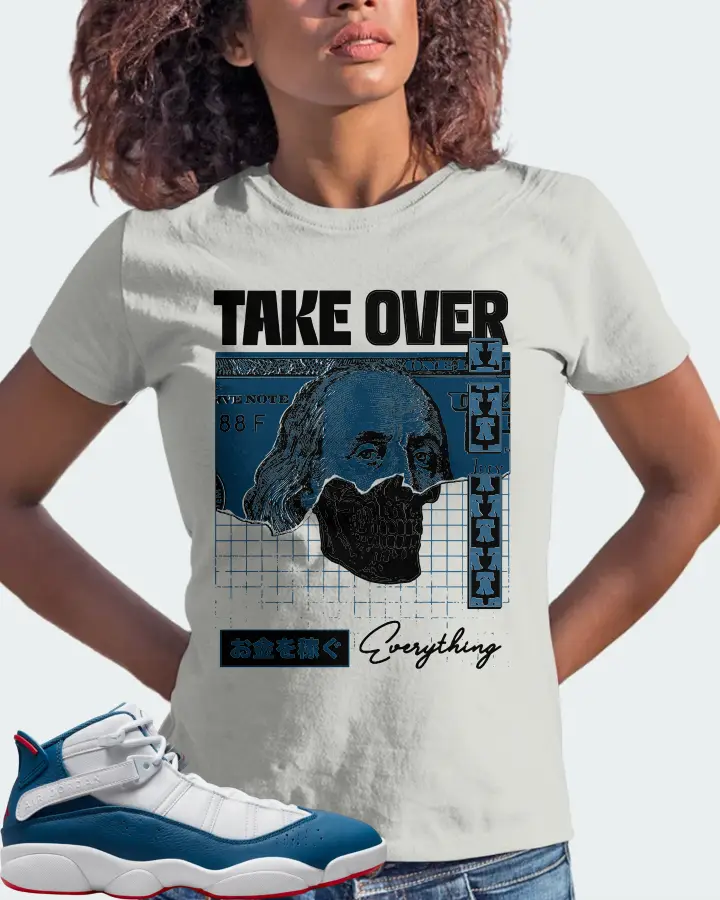 Jordan 6 Rings Sneaker Matching Silver T-Shirt (Take Over) - View 3