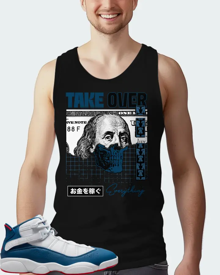 Jordan 6 Rings Sneaker Matching Black Tank Top (Take Over) - View 4