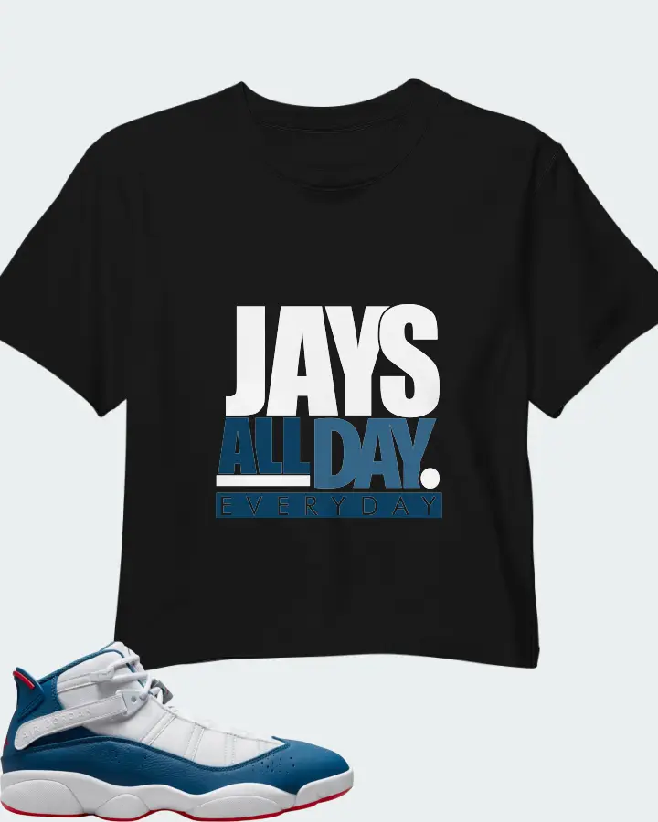 Jordan 6 Rings Sneaker Matching Black Crop Top - Jays All Day