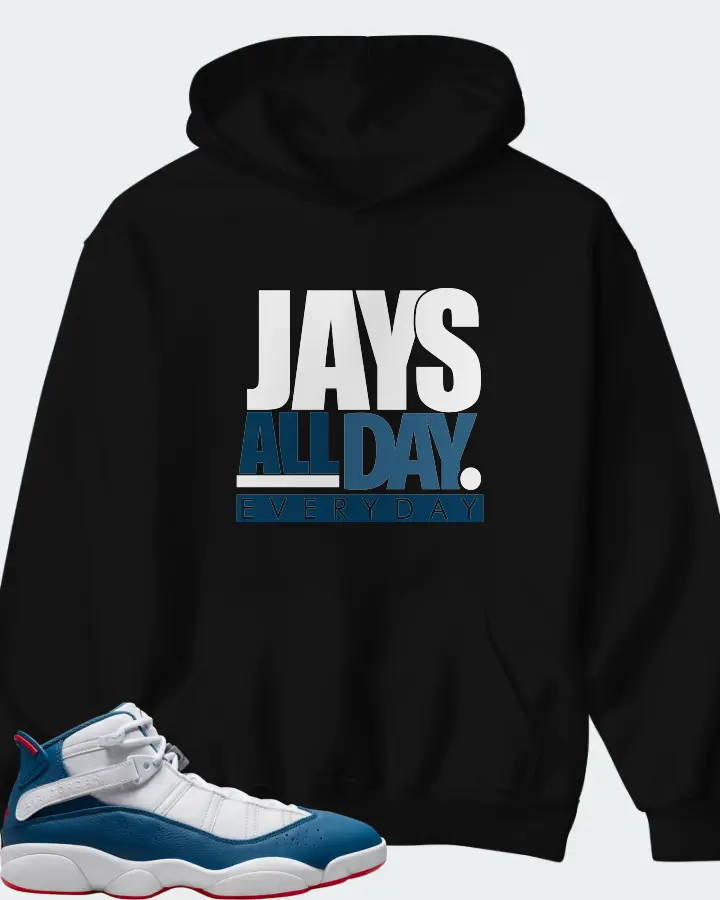 Jordan 6 Rings Sneaker Matching Black Hoodie - Jays All Day