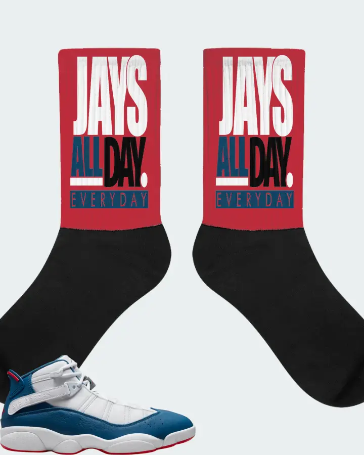Jordan 6 Rings Sneaker Matching Red Socks - Jays All Day