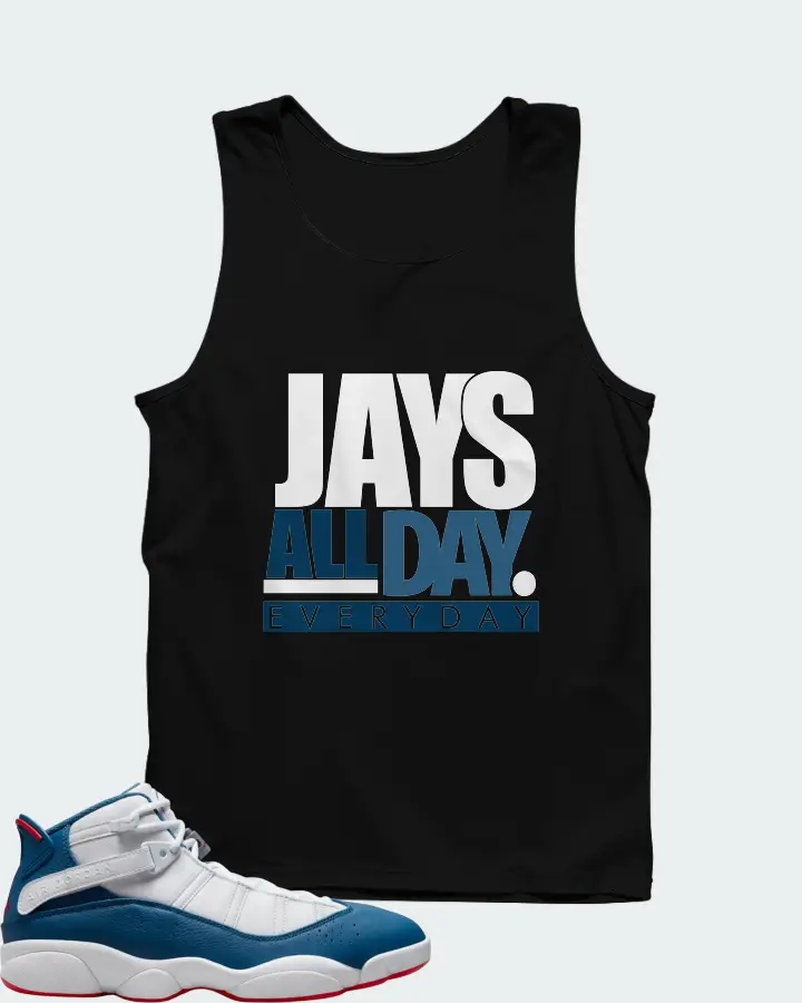 Jordan 6 Rings Sneaker Matching Black Tank Top - Jays All Day