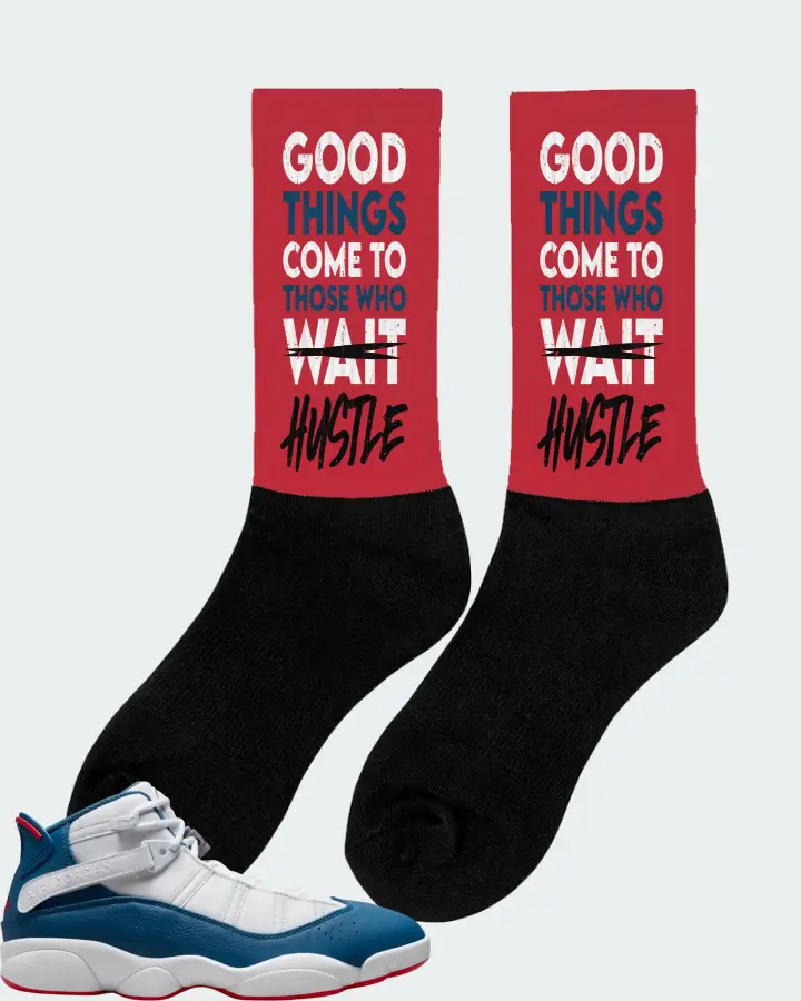 Jordan 6 Rings Sneaker Matching Red Socks (Good Things Come) - View 3