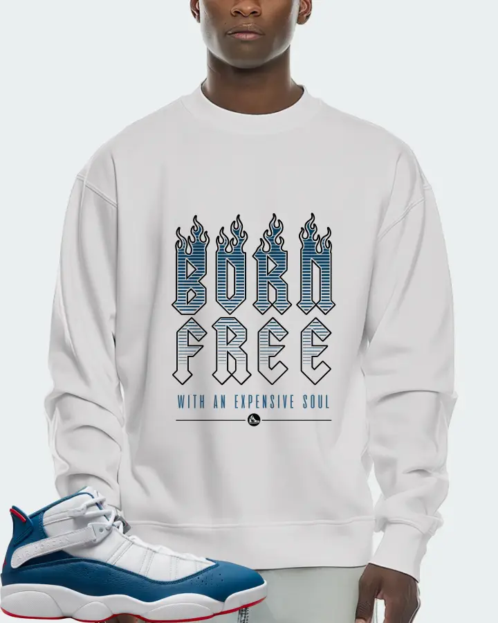 Jordan 6 Rings Sneaker Matching White Sweatshirt (Born Free) - View 2