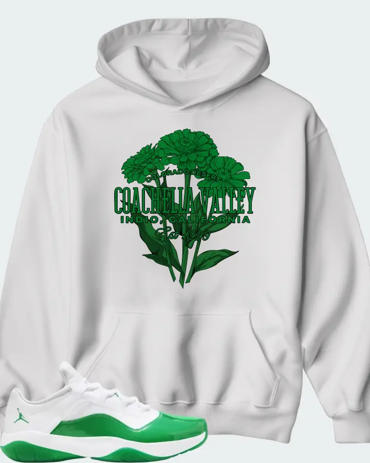 Air Jordan 11 CMFT Low White Lucky Green Matching Hoodie