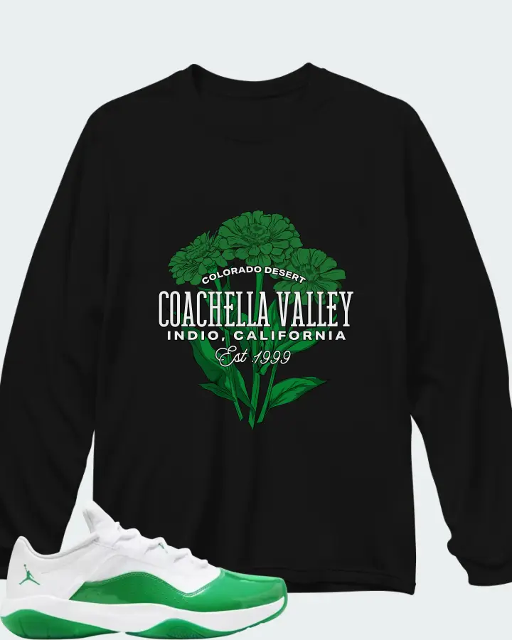 Air Jordan 11 CMFT Low White Lucky Green Matching Long Sleeve T-Shirt